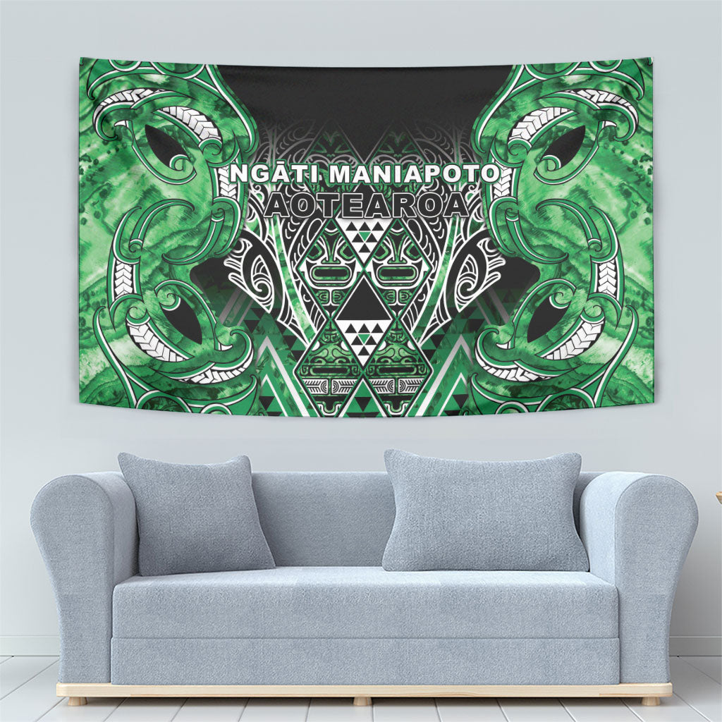 Aotearoa Ngati Maniapoto Tapestry Maori Tribal Green Paua Shell Pattern DT05 - Polynesian Pride