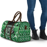 Aotearoa Ngati Maniapoto Travel Bag Maori Tribal Green Paua Shell Pattern DT05 - Polynesian Pride