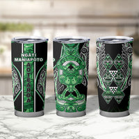 Aotearoa Ngati Maniapoto Tumbler Cup Maori Tribal Green Paua Shell Pattern DT05 - Polynesian Pride