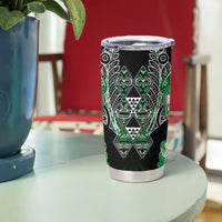 Aotearoa Ngati Maniapoto Tumbler Cup Maori Tribal Green Paua Shell Pattern DT05 - Polynesian Pride