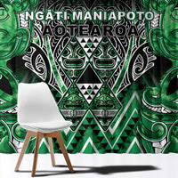 Aotearoa Ngati Maniapoto Window Curtain Maori Tribal Green Paua Shell Pattern DT05 - Polynesian Pride