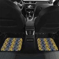 Aotearoa Ngati Raukawa Car Mats Maori Tribal Yellow And Navy Paua Shell Pattern DT05 Set 2pcs - Back Yellow - Polynesian Pride