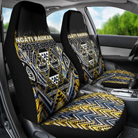 Aotearoa Ngati Raukawa Car Seat Cover Maori Tribal Yellow And Navy Paua Shell Pattern DT05 - Polynesian Pride