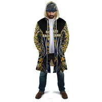 Aotearoa Ngati Raukawa Cloak Maori Tribal Yellow And Navy Paua Shell Pattern DT05 - Polynesian Pride