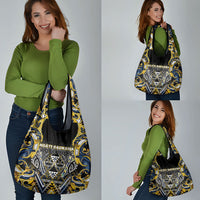 Aotearoa Ngati Raukawa Grocery Bag Maori Tribal Yellow And Navy Paua Shell Pattern DT05 - Polynesian Pride