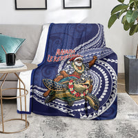 Samoa Christmas Blanket Santa Riding Sea Turtle DT05 - Polynesian Pride