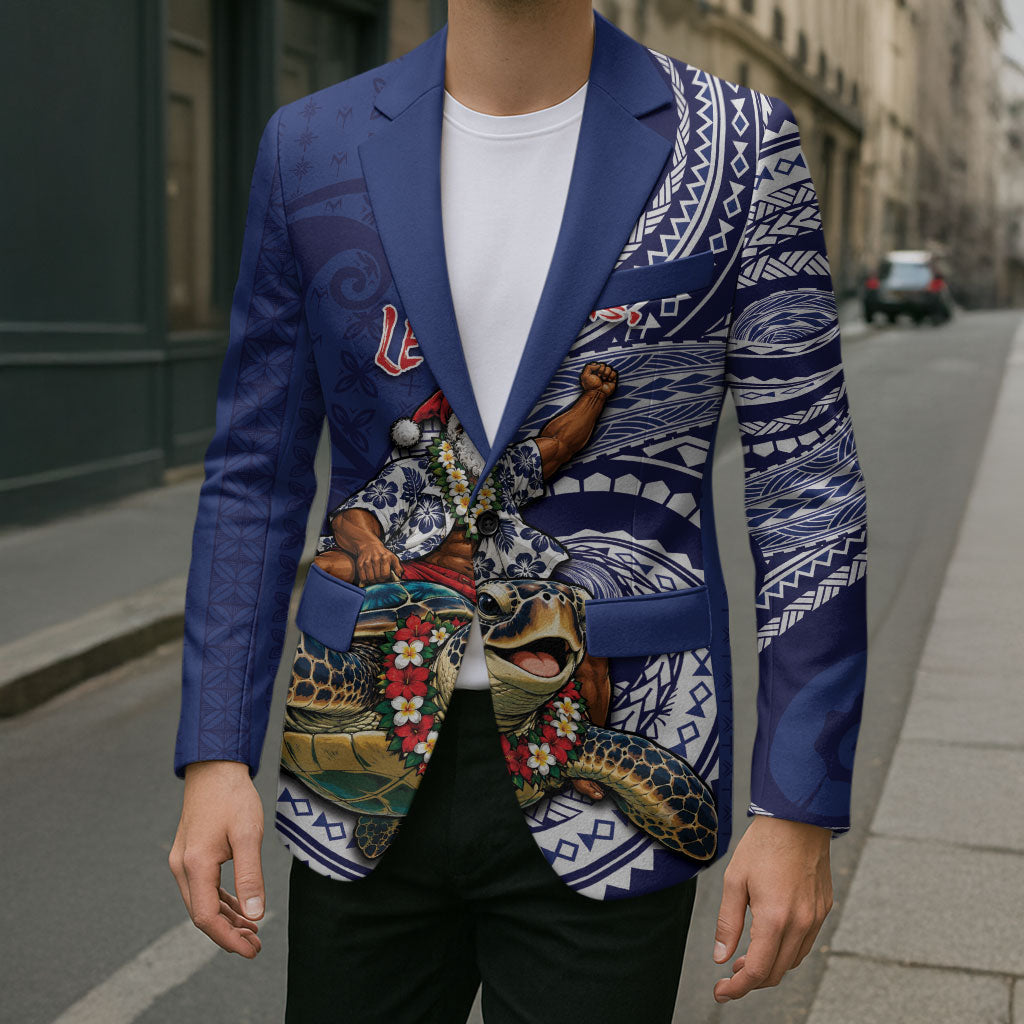 Samoa Christmas Blazer Santa Riding Sea Turtle DT05 - Polynesian Pride