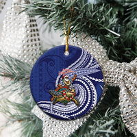 Samoa Christmas Ceramic Ornament Santa Riding Sea Turtle DT05 - Polynesian Pride