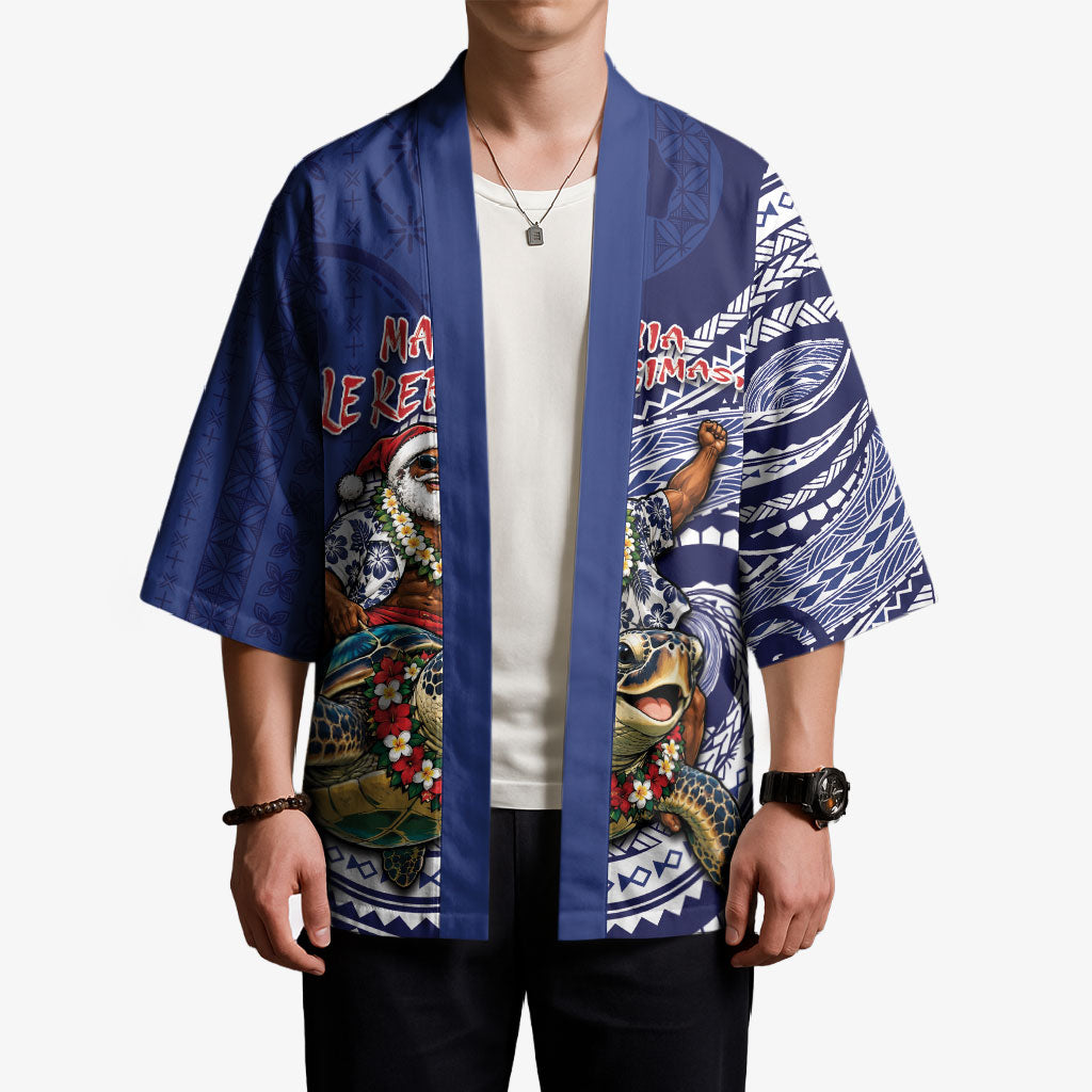 Samoa Christmas Kimono Santa Riding Sea Turtle DT05 - Polynesian Pride