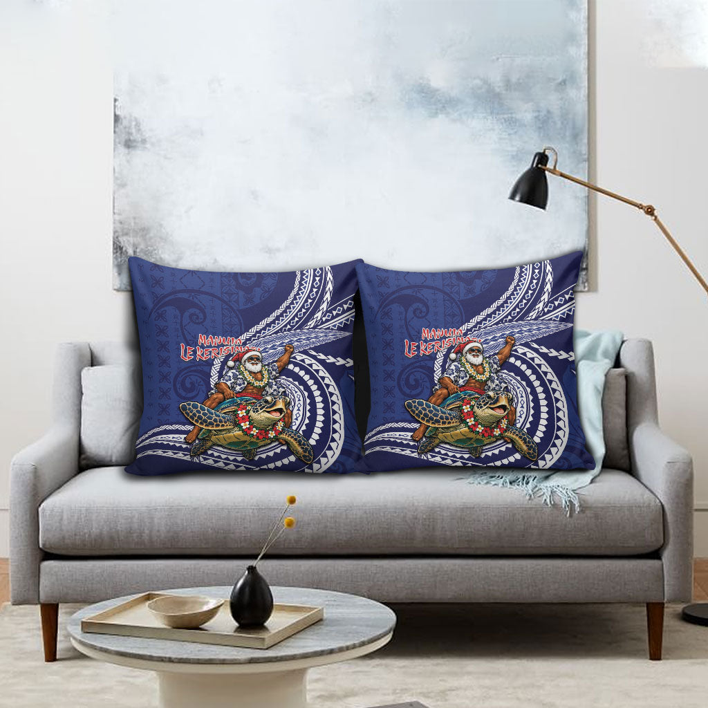 Samoa Christmas Pillow Cover Santa Riding Sea Turtle DT05 - Polynesian Pride