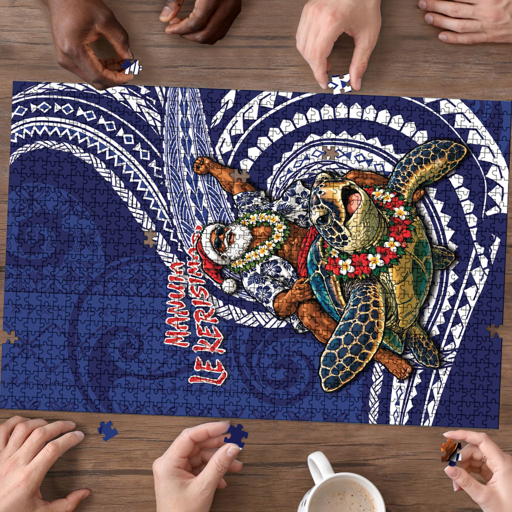 Samoa Christmas Puzzle Santa Riding Sea Turtle DT05 - Polynesian Pride