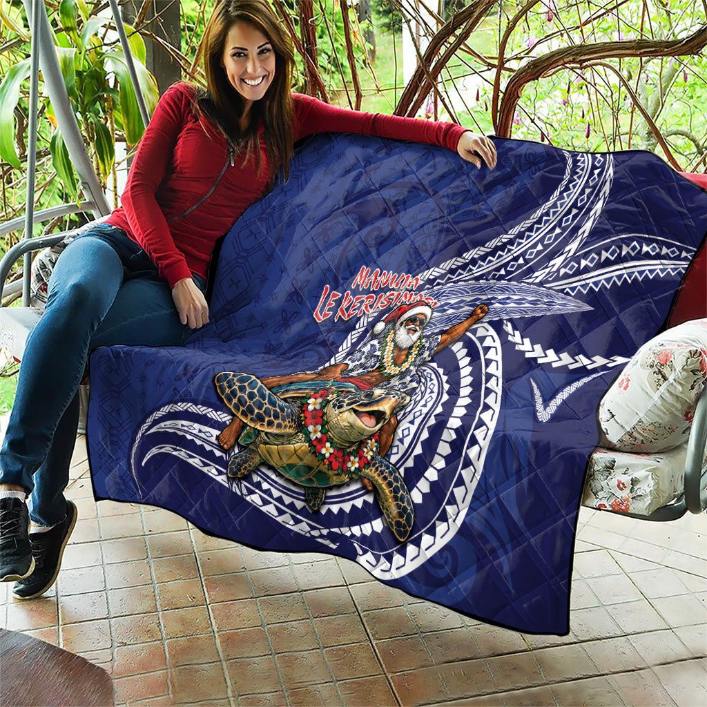 Samoa Christmas Quilt Santa Riding Sea Turtle DT05 - Polynesian Pride