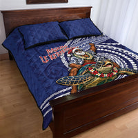 Samoa Christmas Quilt Bed Set Santa Riding Sea Turtle DT05 - Polynesian Pride