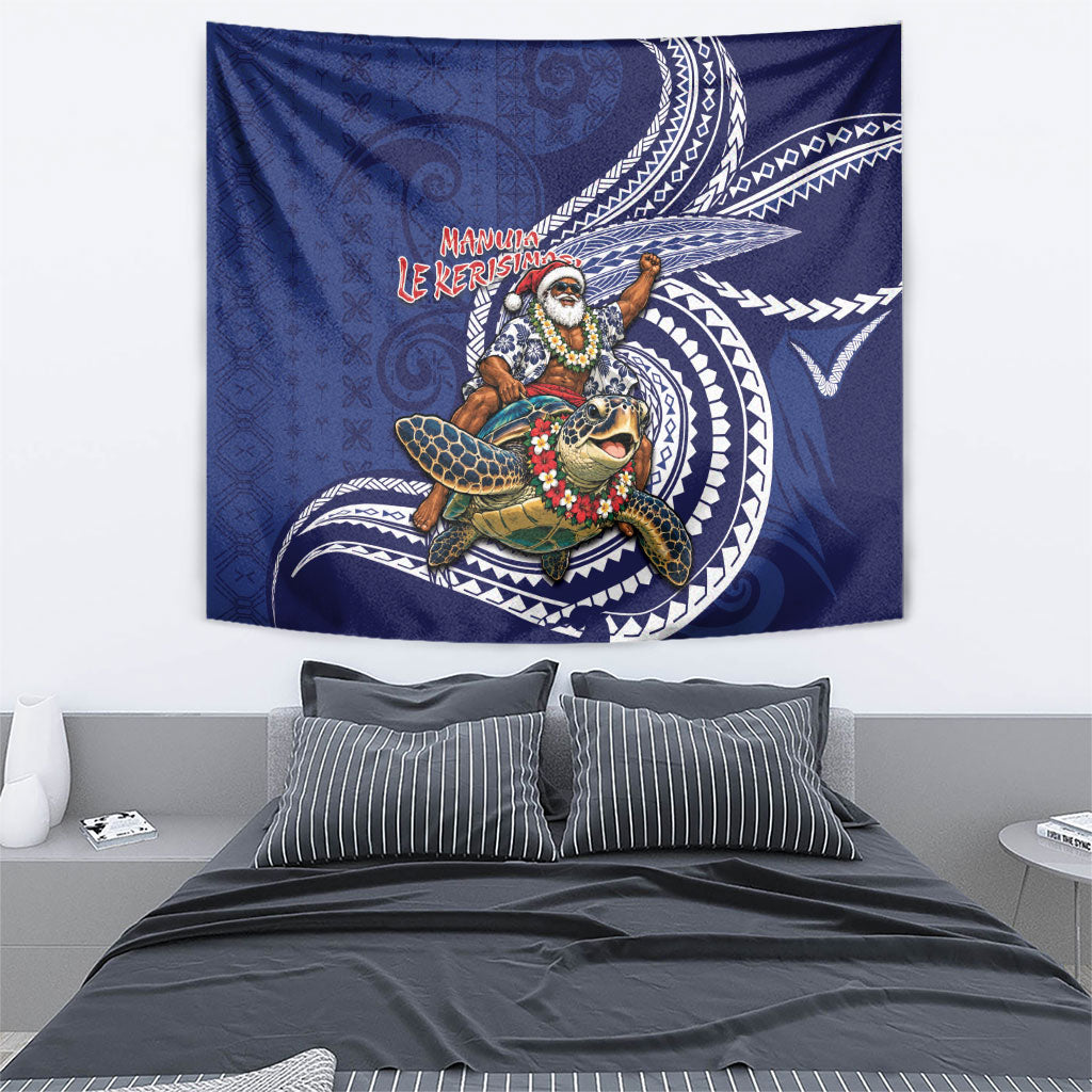 Samoa Christmas Tapestry Santa Riding Sea Turtle DT05 - Polynesian Pride