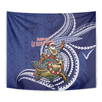 Samoa Christmas Tapestry Santa Riding Sea Turtle DT05 - Polynesian Pride