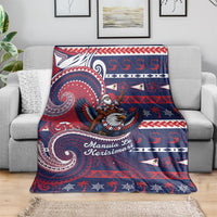 American Samoa Christmas Blanket Santa Riding Bald Eagle DT05 - Polynesian Pride