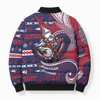 American Samoa Christmas Bomber Puffer Jacket Santa Riding Bald Eagle DT05 - Polynesian Pride