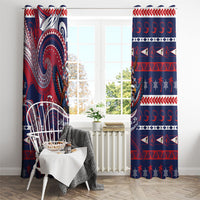 American Samoa Christmas Window Curtain Santa Riding Bald Eagle DT05 - Polynesian Pride