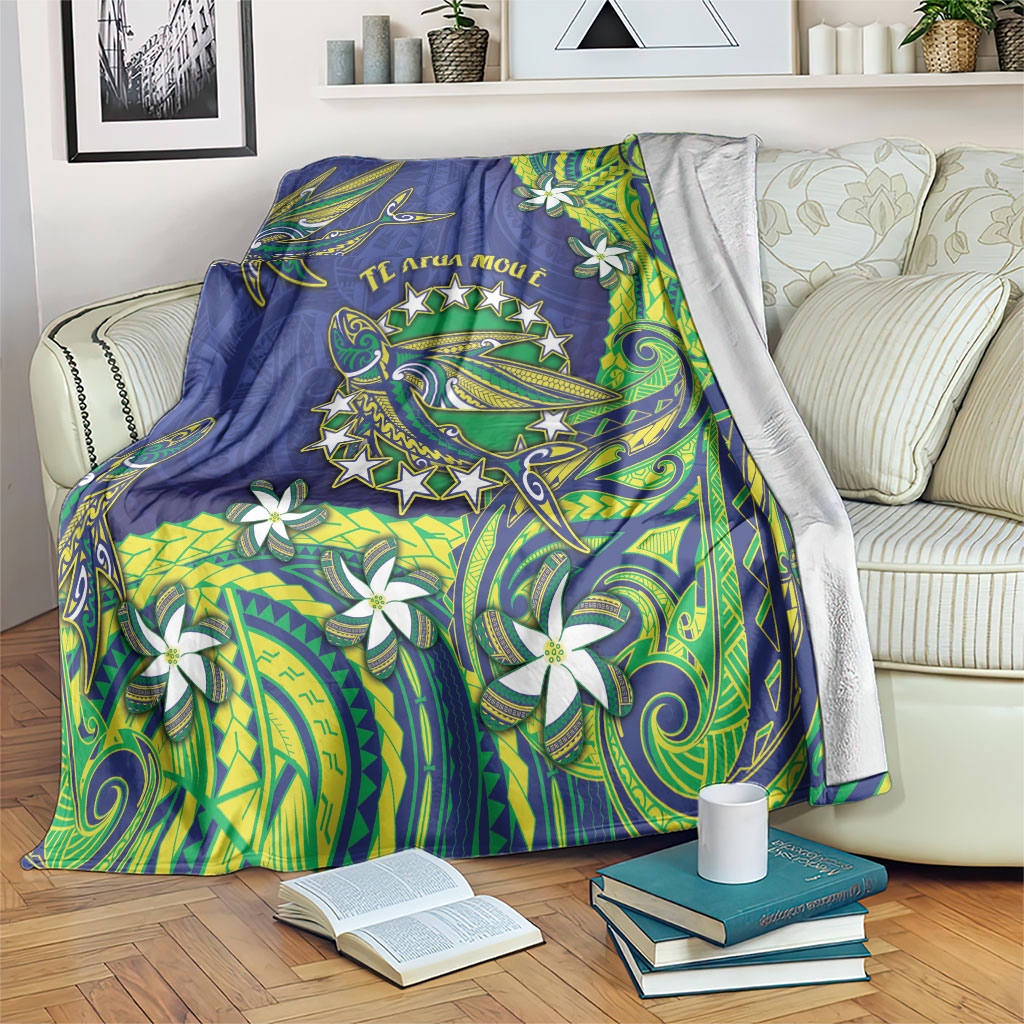 Cook Islands Language Week Blanket Flying Fish 15 Stars Tribal Patterns DT05 Green - Polynesian Pride