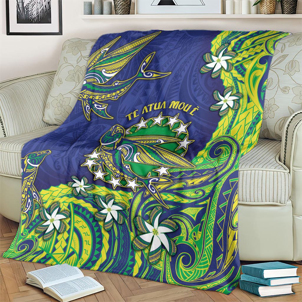 Cook Islands Language Week Blanket Flying Fish 15 Stars Tribal Patterns