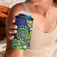 Cook Islands Language Week 4 in 1 Can Cooler Tumbler Flying Fish 15 Stars Tribal Patterns