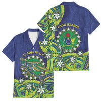 Cook Islands Language Week Family Matching Off Shoulder Maxi Dress and Hawaiian Shirt Flying Fish 15 Stars Tribal Patterns