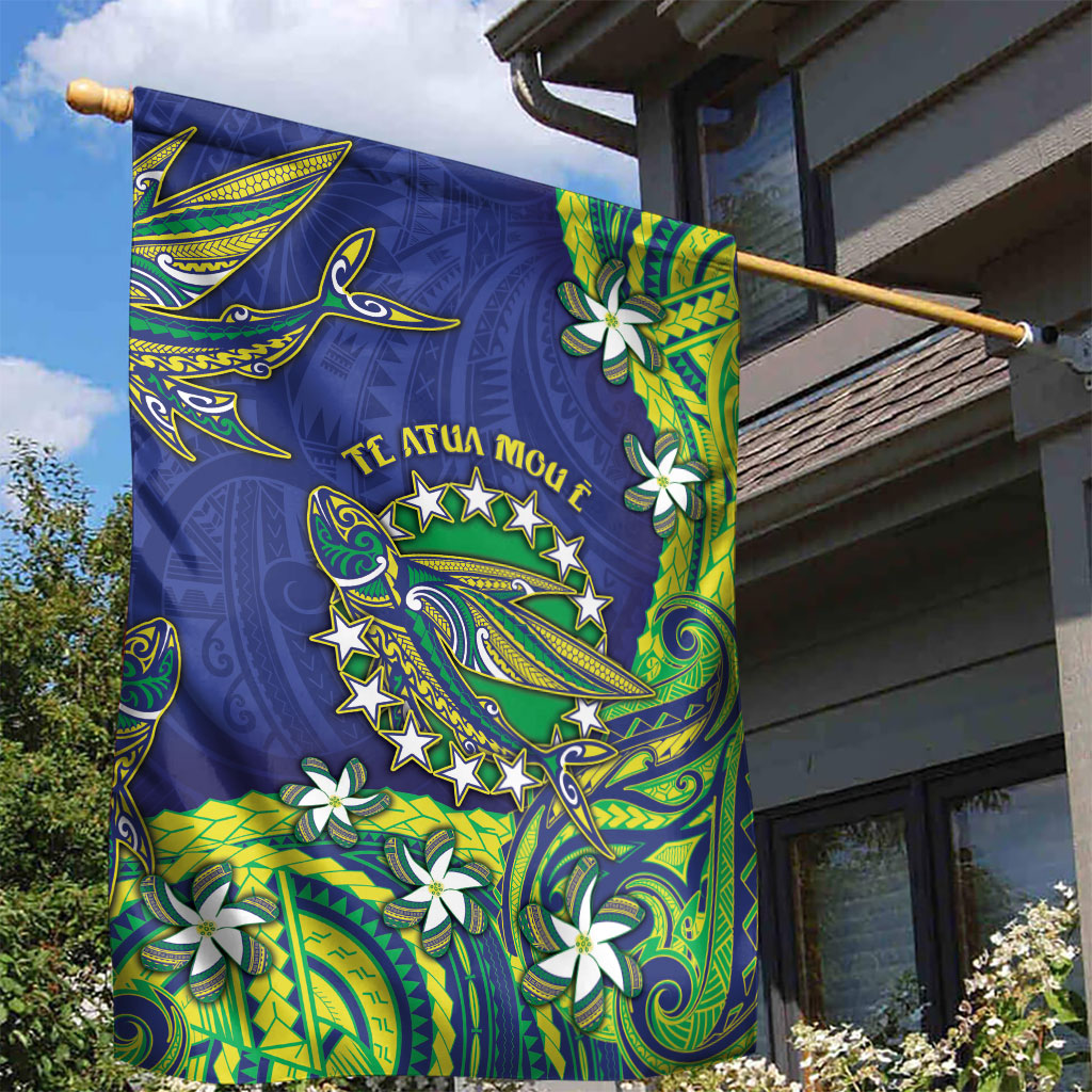 Cook Islands Language Week Garden Flag Flying Fish 15 Stars Tribal Patterns