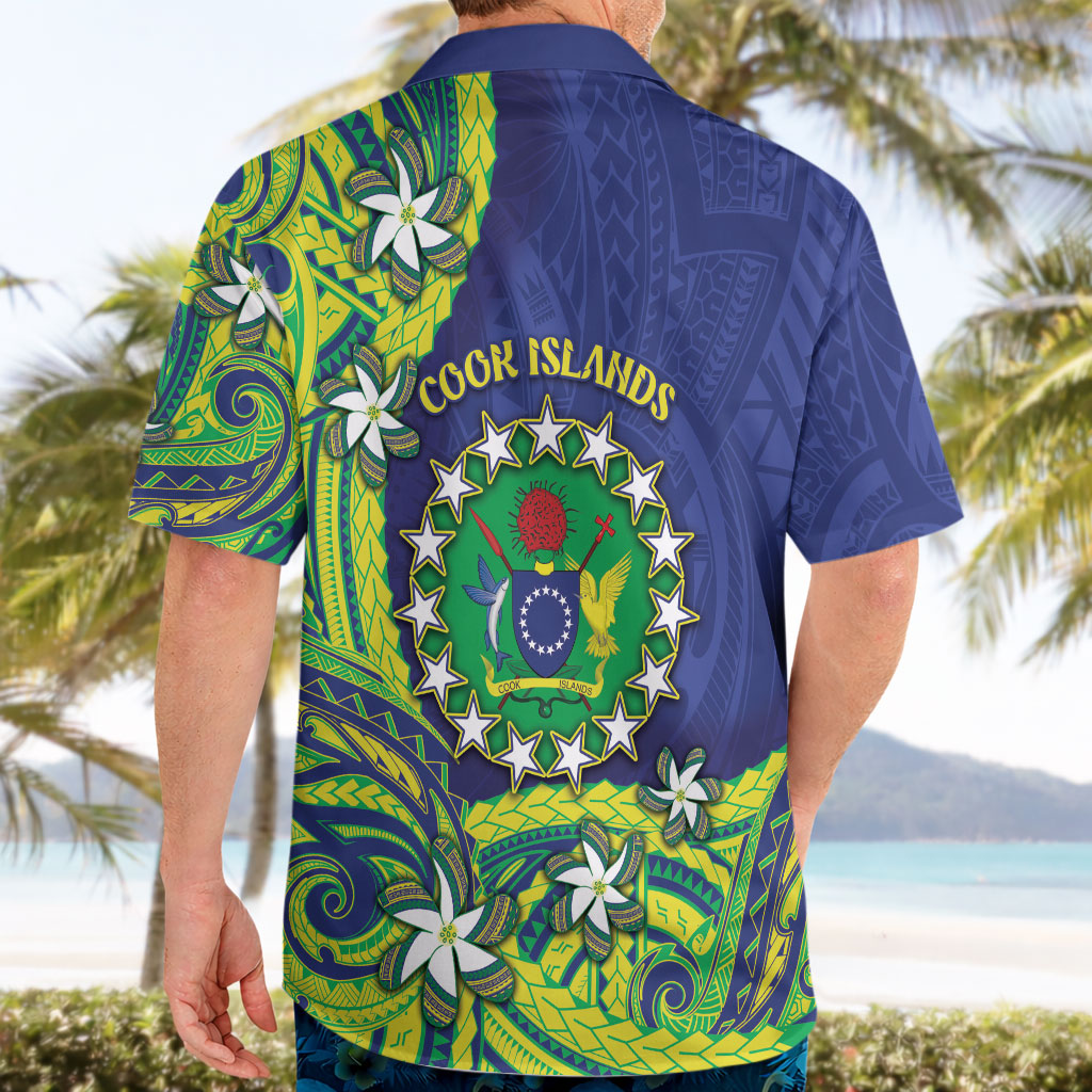 Cook Islands Language Week Hawaiian Shirt Flying Fish 15 Stars Tribal Patterns
