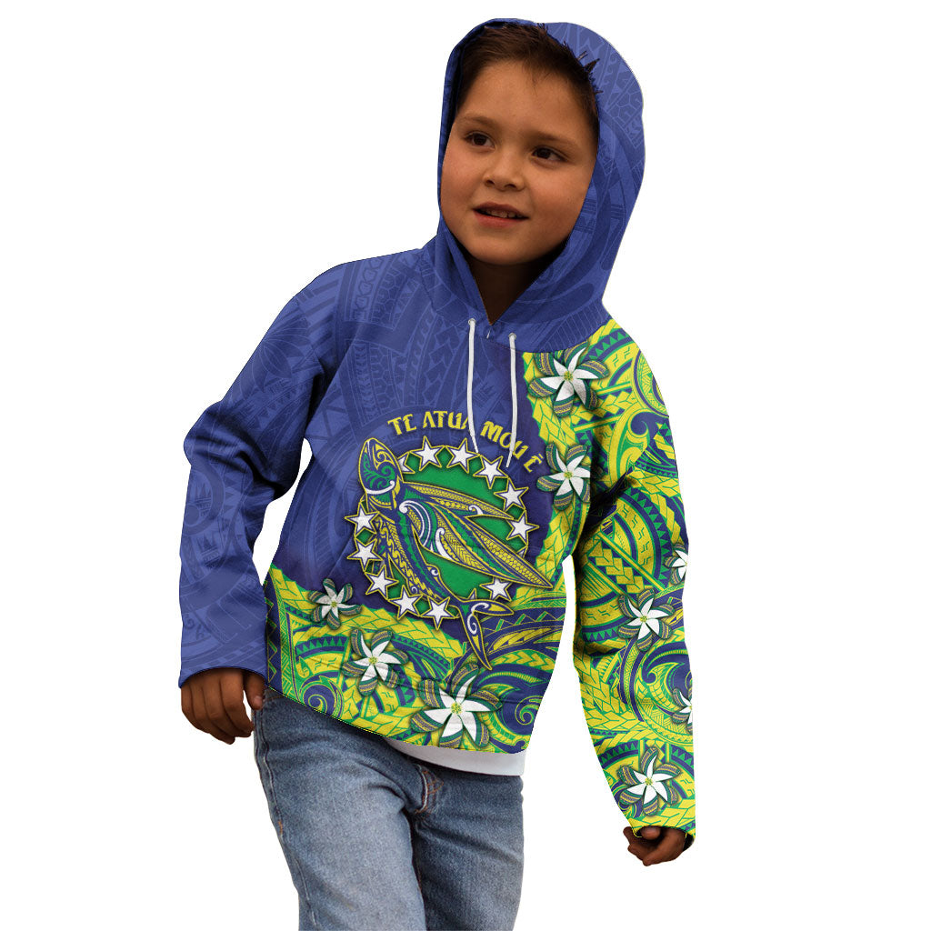Cook Islands Language Week Kid Hoodie Flying Fish 15 Stars Tribal Patterns