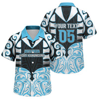 Custom Aotearoa Ngati Kahungunu Family Matching Off Shoulder Short Dress and Hawaiian Shirt New Zealand Traditional Maori Pattern
