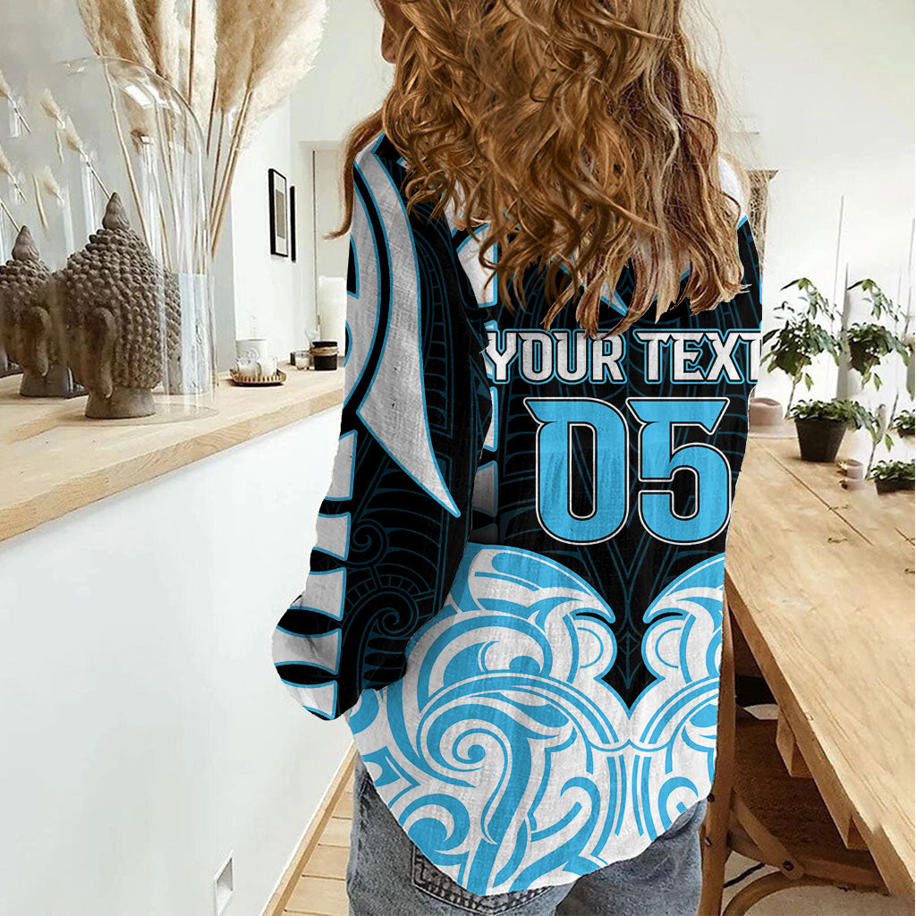 Custom Aotearoa Ngati Kahungunu Women Casual Shirt New Zealand Traditional Maori Pattern