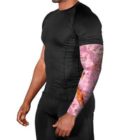 Pink Palaka Hawaiian And Japanese Arm Sleeves Sakura Lei With Koi Fish - Polynesian Pride