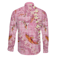 Pink Palaka Hawaiian And Japanese Family Matching Mermaid Dress and Hawaiian Shirt Sakura Lei With Koi Fish - Polynesian Pride