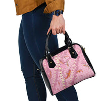 Pink Palaka Hawaiian And Japanese Shoulder Handbag Sakura Lei With Koi Fish DT05 - Polynesian Pride