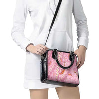 Pink Palaka Hawaiian And Japanese Shoulder Handbag Sakura Lei With Koi Fish DT05 - Polynesian Pride