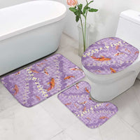 Purple Palaka Hawaiian And Japanese Bathroom Set Sakura Lei With Koi Fish DT05 - Polynesian Pride