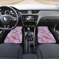 Purple Palaka Hawaiian And Japanese Car Mats Sakura Lei With Koi Fish - Polynesian Pride