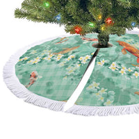 Green Palaka Hawaiian And Japanese Tree Skirt Sakura Lei With Koi Fish DT05 - Polynesian Pride