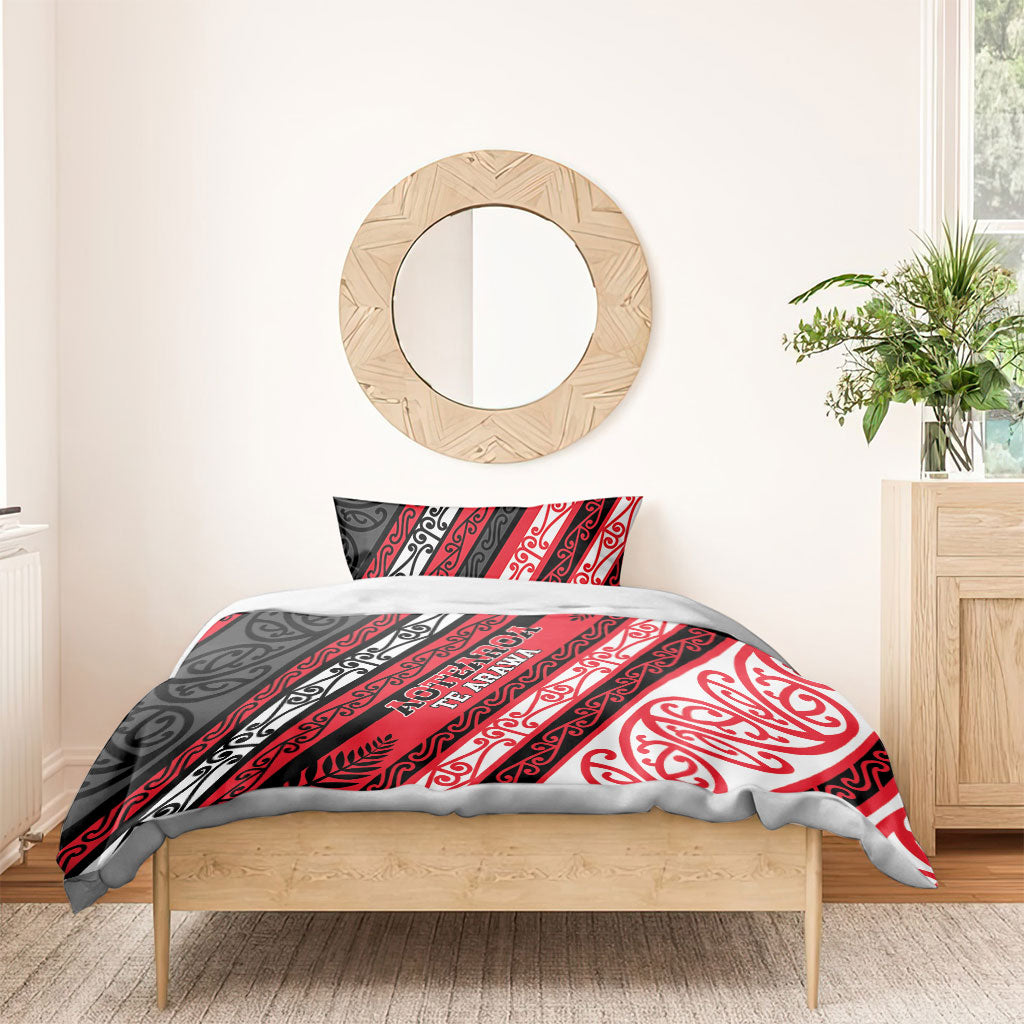 Aotearoa Te Arawa Bedding Set New Zealand Maori Tribal Fern Pattern