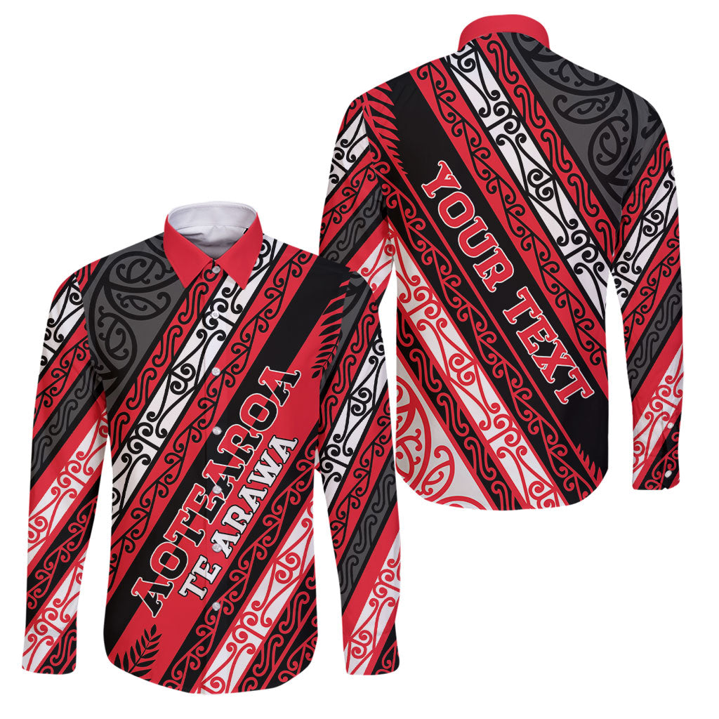 Personalised Aotearoa Te Arawa Family Matching Long Sleeve Bodycon Dress and Hawaiian Shirt New Zealand Maori Tribal Fern Pattern