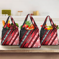 Aotearoa Te Arawa Grocery Bag New Zealand Maori Tribal Fern Pattern