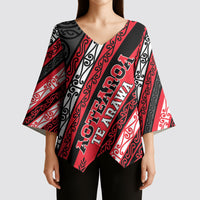 Personalised Aotearoa Te Arawa Kimono Sleeve Blouse New Zealand Maori Tribal Fern Pattern