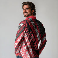 Personalised Aotearoa Te Arawa Long Sleeve Polo Shirt New Zealand Maori Tribal Fern Pattern