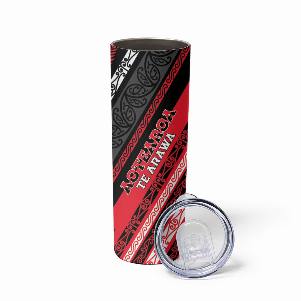 Personalised Aotearoa Te Arawa Skinny Tumbler New Zealand Maori Tribal Fern Pattern