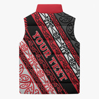 Personalised Aotearoa Te Arawa Sleeveless Puffer Jacket New Zealand Maori Tribal Fern Pattern