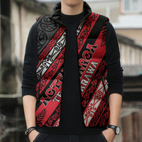 Personalised Aotearoa Te Arawa Sleeveless Puffer Jacket New Zealand Maori Tribal Fern Pattern