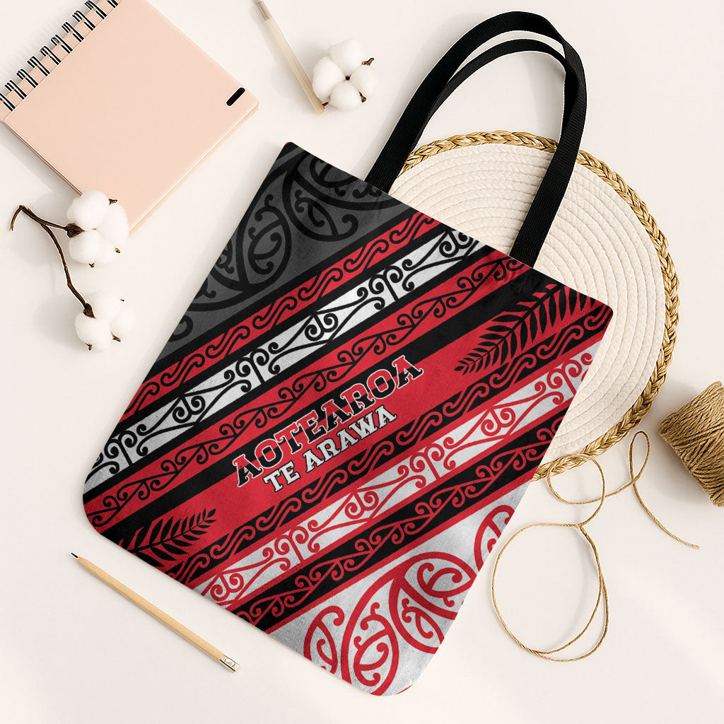 Aotearoa Te Arawa Tote Bag New Zealand Maori Tribal Fern Pattern