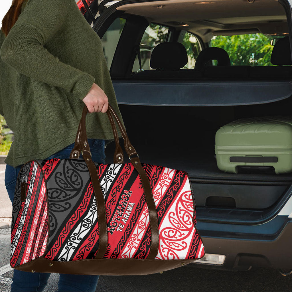 Aotearoa Te Arawa Travel Bag New Zealand Maori Tribal Fern Pattern