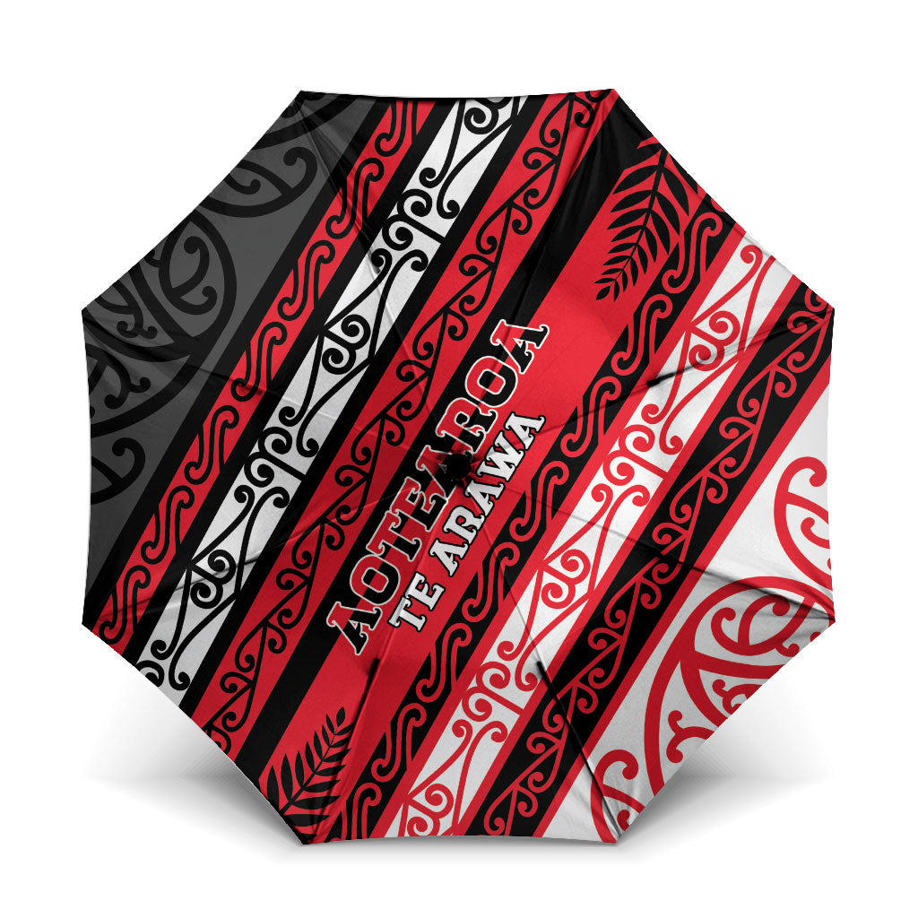 Aotearoa Te Arawa Umbrella New Zealand Maori Tribal Fern Pattern