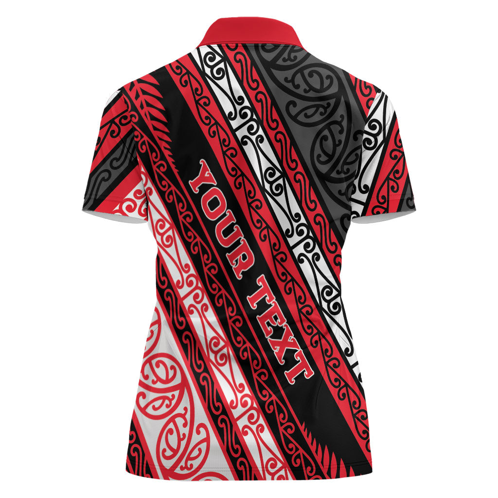 Personalised Aotearoa Te Arawa Women Polo Shirt New Zealand Maori Tribal Fern Pattern
